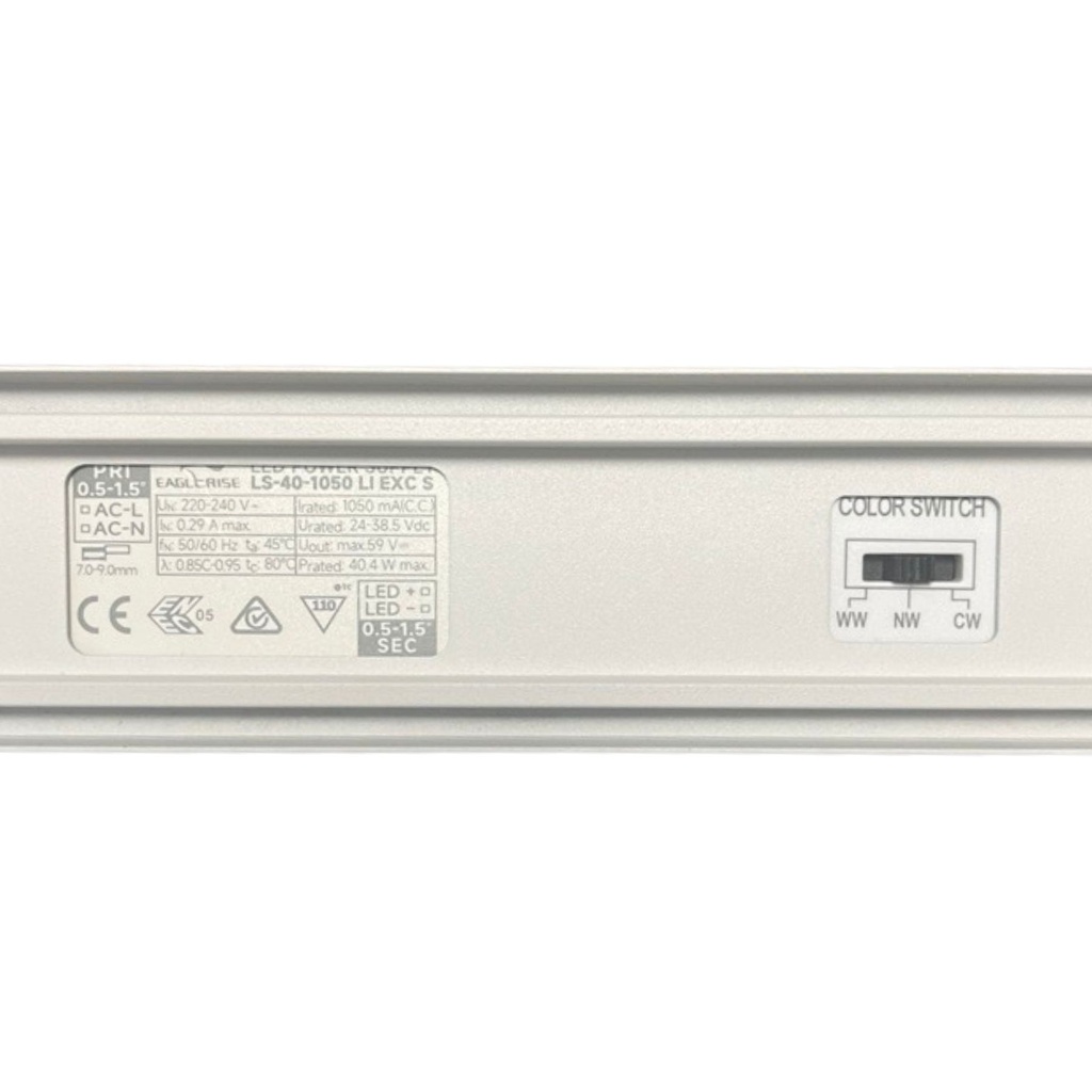 Lampada LED Lineare a Sospensione Allungabile Bianco CCT 40W 4400 lm 1200x50x60 mm