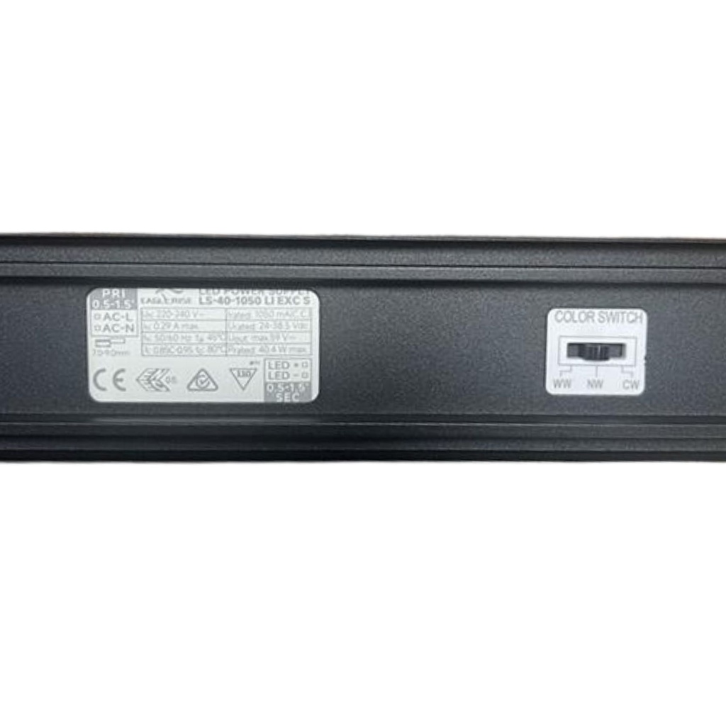 Lampada LED Lineare a Sospensione Allungabile Nero CCT 40W 4400 lm 1200x50x60 mm