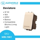 Deviatore 1P 16A 220V MBL Bianco 1M Compatibile Bticino Living Light BLB0801