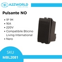 Pulsante NO 1P 16A 220V MBL Nero 1M Compatibile Bticino Living International BLN1001
