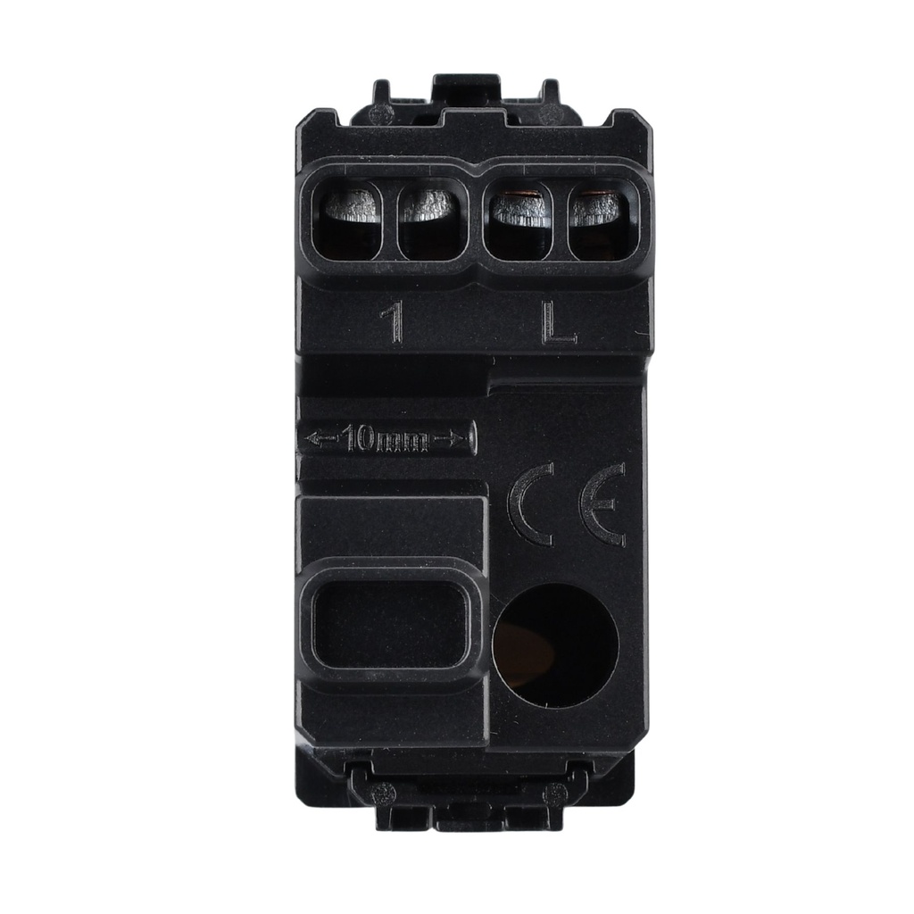 Pulsante NO 1P 16A 220V MBL Nero 1M Compatibile Bticino Living International BLN1001