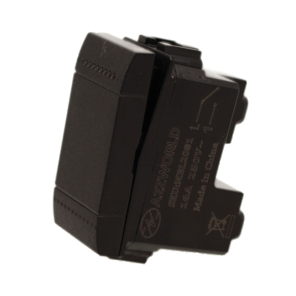 Pulsante NO 1P 16A 220V MBL Nero 1M Compatibile Bticino Living International BLN1001