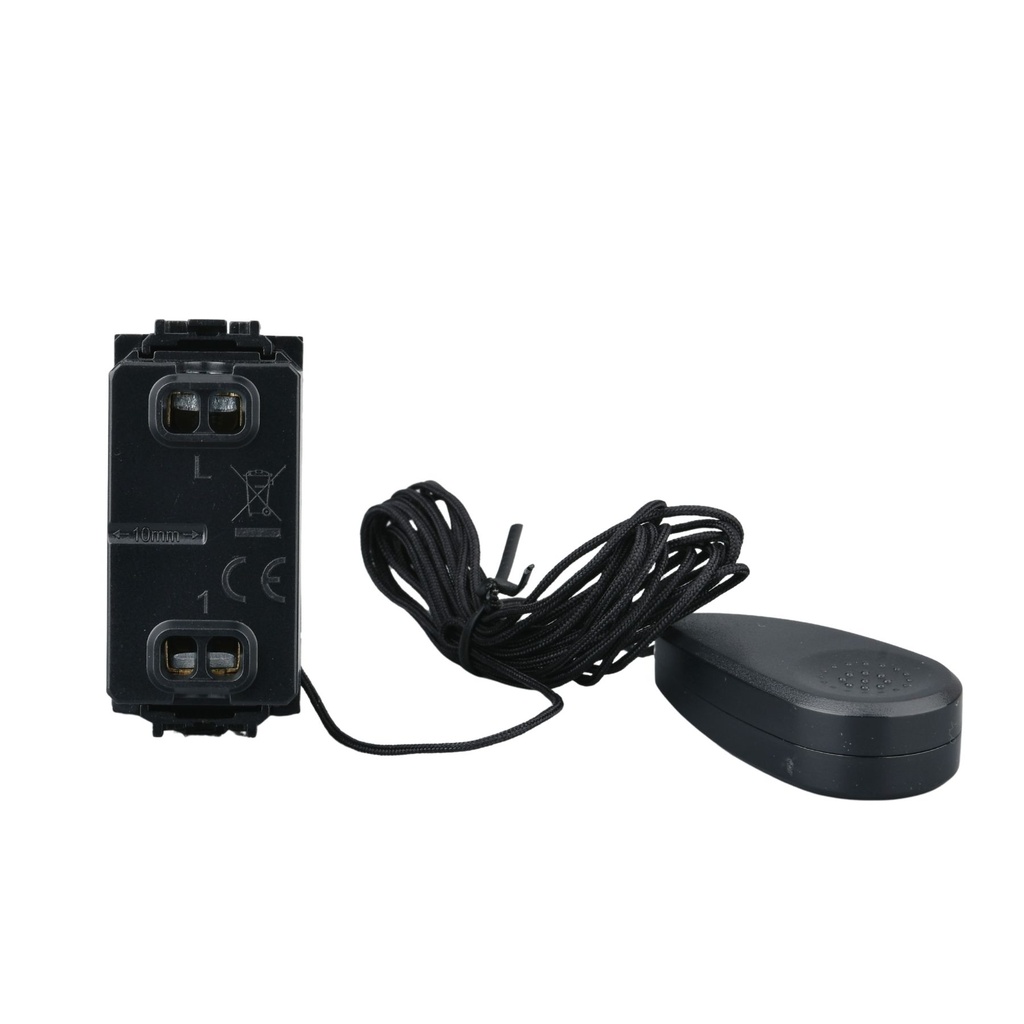 Pulsante Tirante Con Corda 1P 16A 220V MBL Nero 1M Compatibile Bticino Living International BLN1101