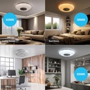 Plafoniera LED CCT Bluetooth Con Altoparlante Musica 48W 4700lm D410x95mm 140° con Telecomando 25-30mmq