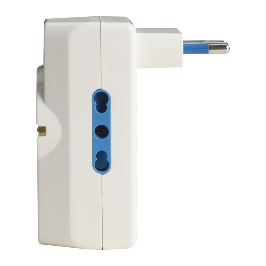 Multipresa Adattatore con Interruttore Spina 10A, 2 Prese Bipasso 10A/16A, 1 Presa Schuko Universale, USB A 3A + USB-C 3A, 250V Max 1500W