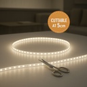 Bobina Striscia Led Slim da 4mm, 24V 16W/M 160SMD/M, Bianco Neutro 4000K, Tagliabile ogni 5cm da 8 SMD 2216, IP20, Efficienza 110lm/W, CRI>90 BL2416N