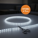 Bobina Striscia Led Slim da 4mm, 24V 16W/M 160SMD/M, Bianco Freddo 6500K, Tagliabile ogni 5cm da 8 SMD 2216, IP20, Efficienza 110lm/W, CRI>90 BL2416F