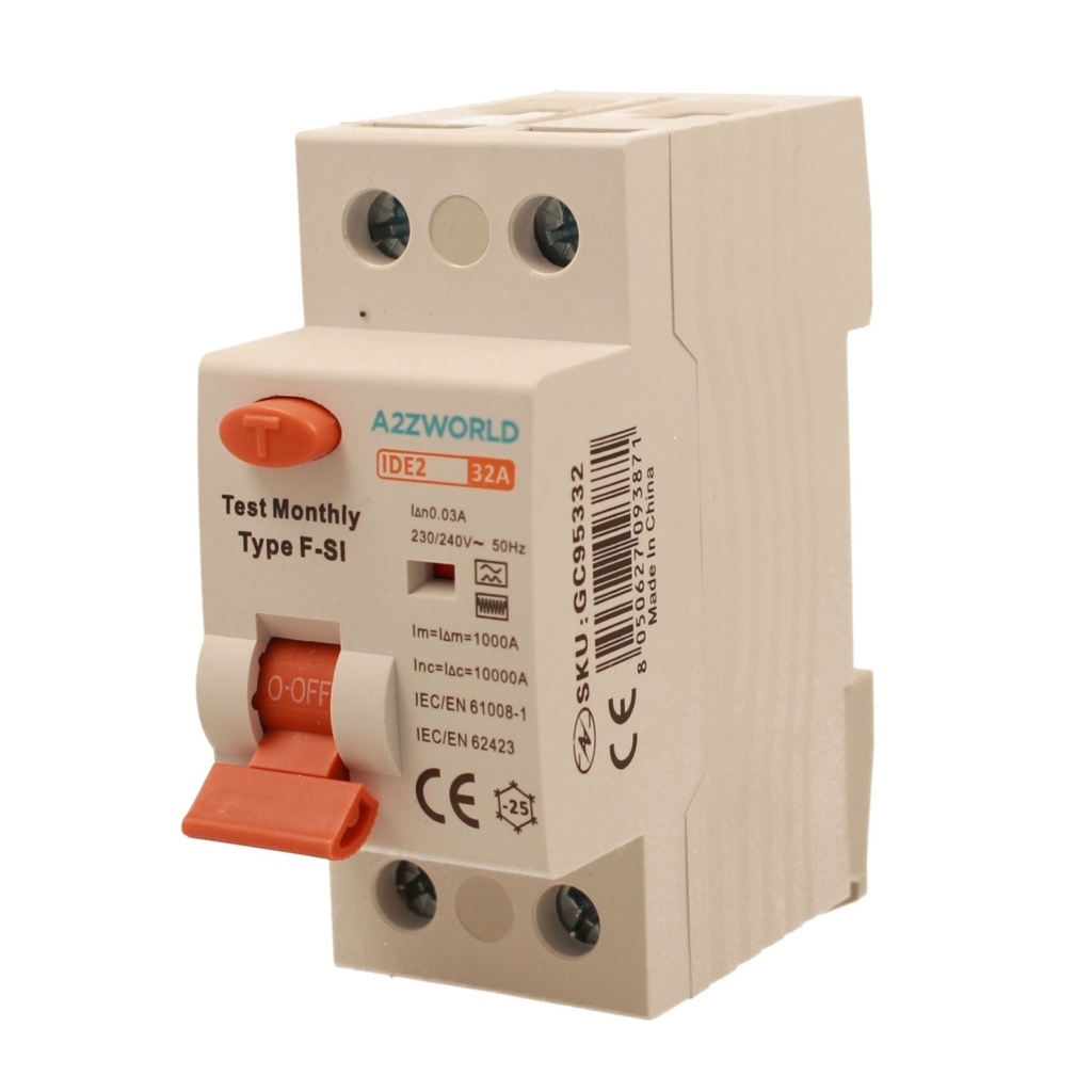 RCCB Interruttore Differenziale Puro Tipo F - SI 1P+N 2M 10000A 30mA Super Immunizzato 32A AC 230V IP20 IEC61008-1