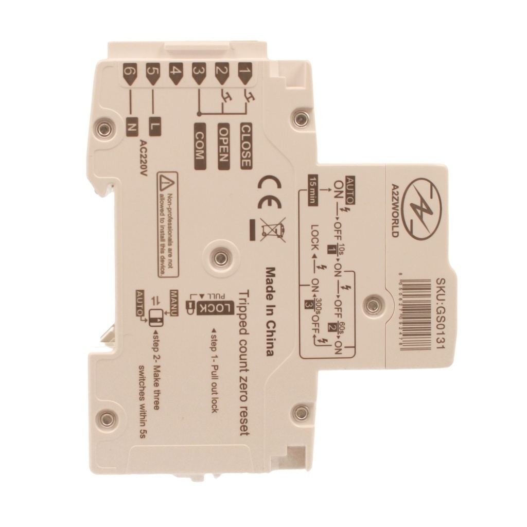 MCB Interruttore Magnetotermico Con Riarmo Automatico, Curva D 2P 3M 10000A D10A AC 400V PB8H, 3 Tentativi (10s/60s/300s)