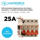 MCB Interruttore Magnetotermico Trifase Con Riarmo Automatico, Curva D 4P 5M 10000A D25A AC 400V PB8H, 3 Tentativi (10s/60s/300s)
