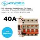 MCB Interruttore Magnetotermico Trifase Con Riarmo Automatico, Curva D 4P 5M 10000A D40A AC 400V PB8H, 3 Tentativi (10s/60s/300s)