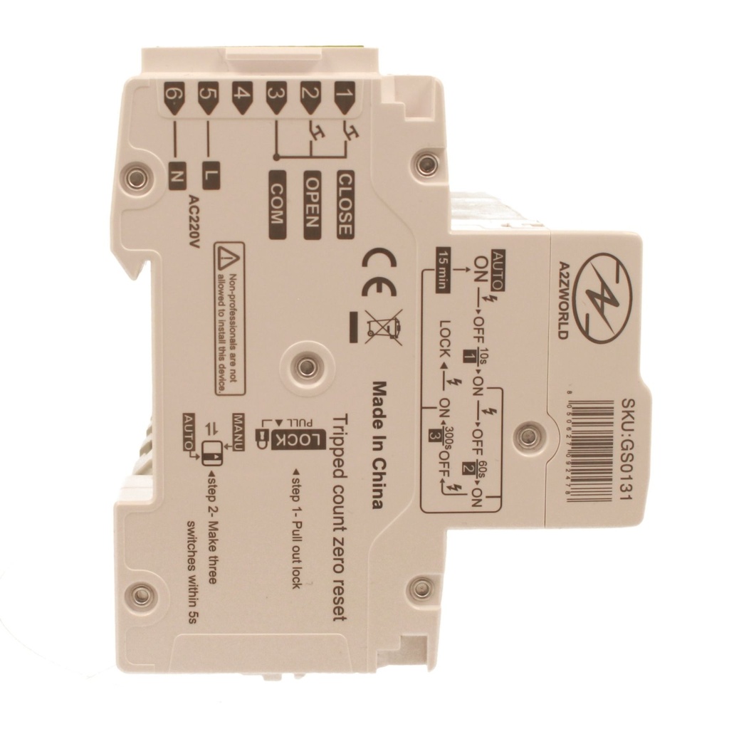 MCB Interruttore Magnetotermico Trifase Con Riarmo Automatico, Curva D 4P 5M 10000A D40A AC 400V PB8H, 3 Tentativi (10s/60s/300s)