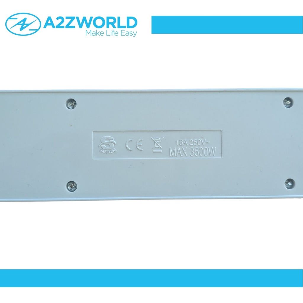 Multipresa Ciabatta Elettrica Con 6 Posti Prese Bipasso 10/16A, Multipresa Senza Cavo Max 3500W, Colore