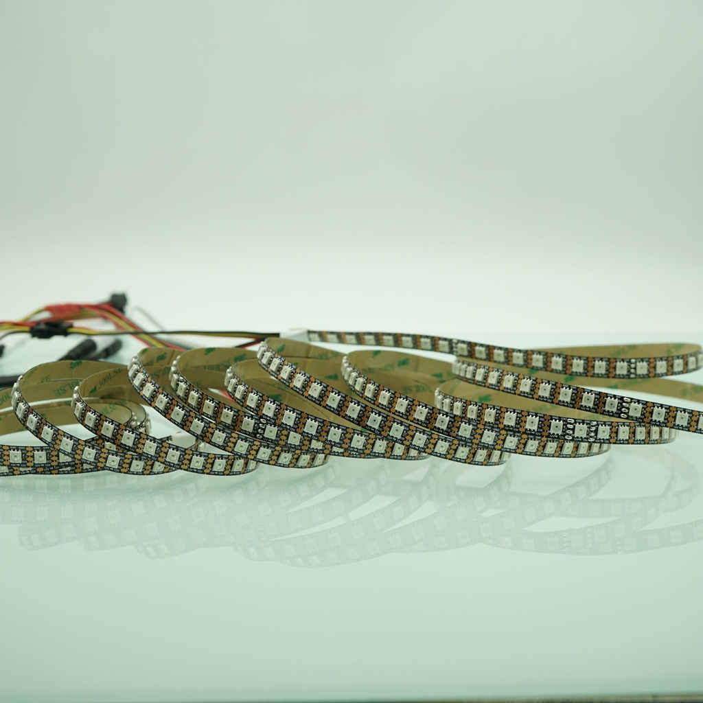 Striscia LED WS2815 RGB 12V 96 LED/m PCB Nero 3OZ 5m Indirizzabile con Adesivo 3M