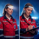 Lampada Frontale LED Ricaricabile con Sensore Mano, Torcia Frontale COB + SMD, 250 Lumen, 4 Modalità di Luce, USB-C, Batteria Integrata, Portata 20m