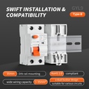 RCCB Interruttore Differenziale Puro Tipo B 1P+N 2M 10000A 30mA 40A AC 230V IP20 IEC61008-1 / IEC62423 GYL9
