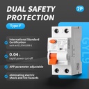 RCCB Interruttore Differenziale Puro Tipo F 1P+N 2M 6000A 300mA 16A AC 230V IP20 IEC61008-1 GYL9