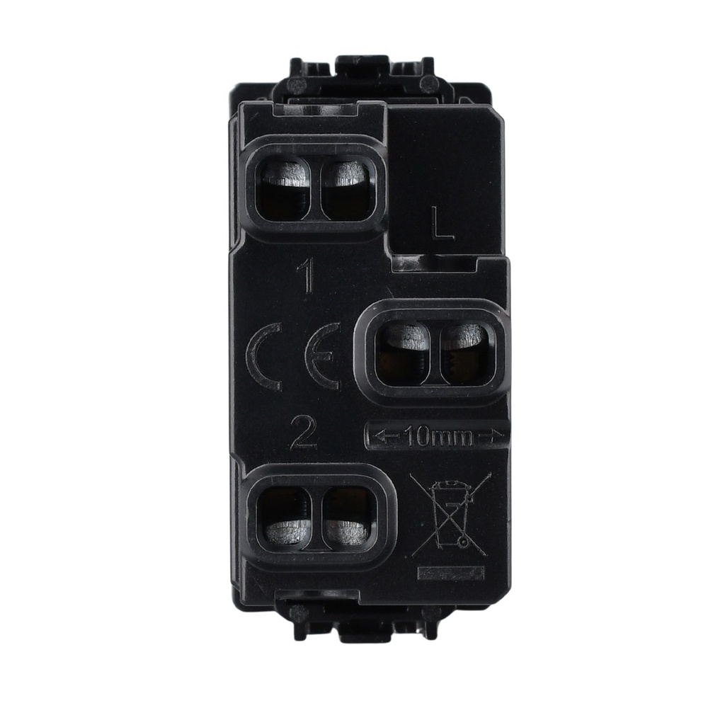 Commutatore 10A 220V Per Tapparelle MBL Nero 1M Compatibile Bticino Living International BLN1204