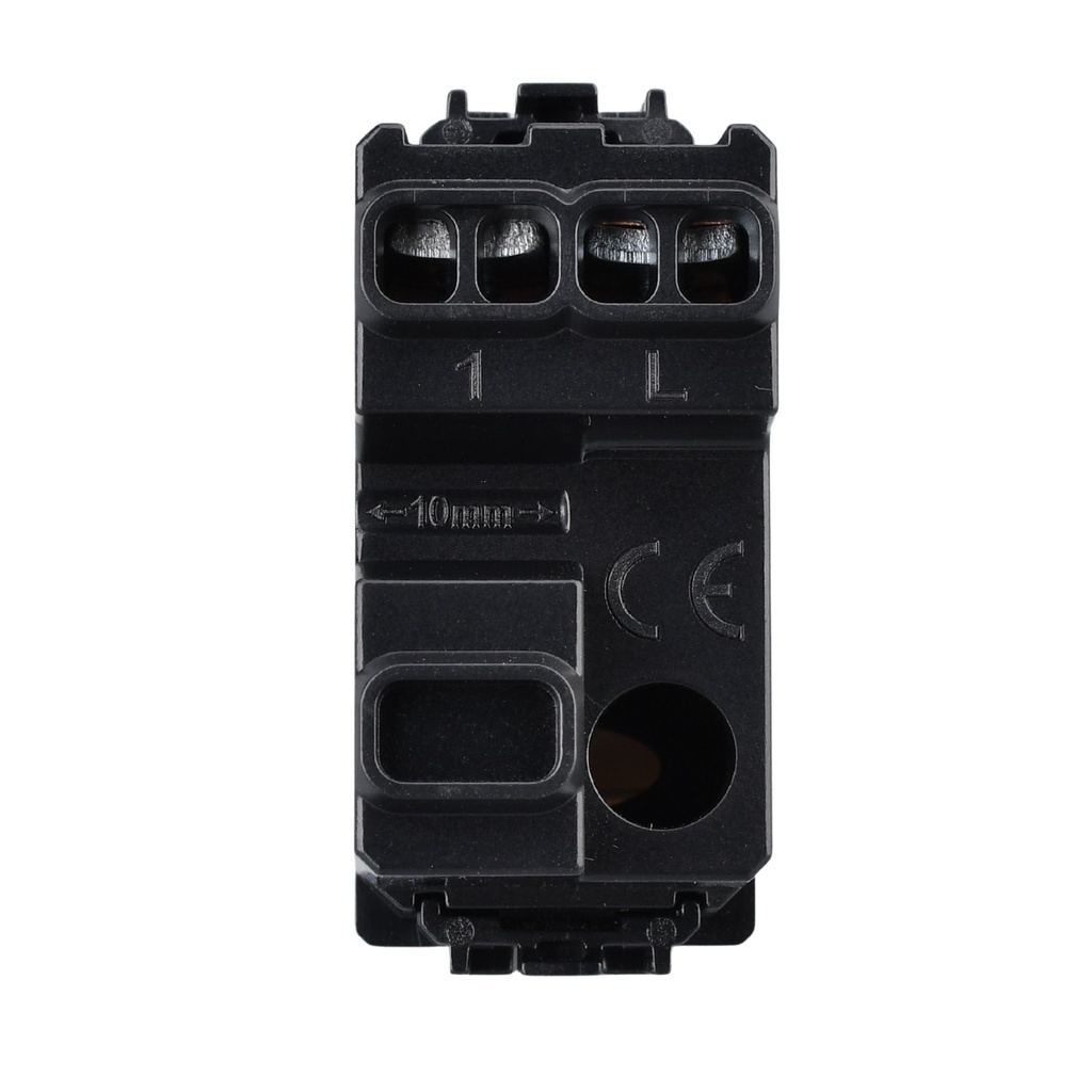 Pulsante 1P 16A 220V Con Disegno Campanello MBL Nero 1M Compatibile Bticino Living International BLN1001