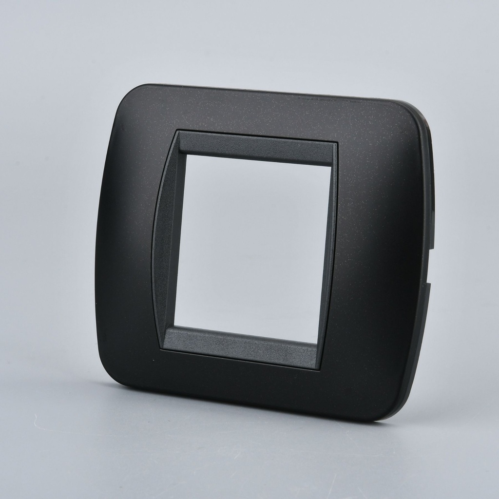 Placca Plastica Ovale MBL 2M Nero Compatibile Bticino Living