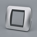 Placca Plastica Ovale MBL 2M Grigio Compatibile Bticino Living