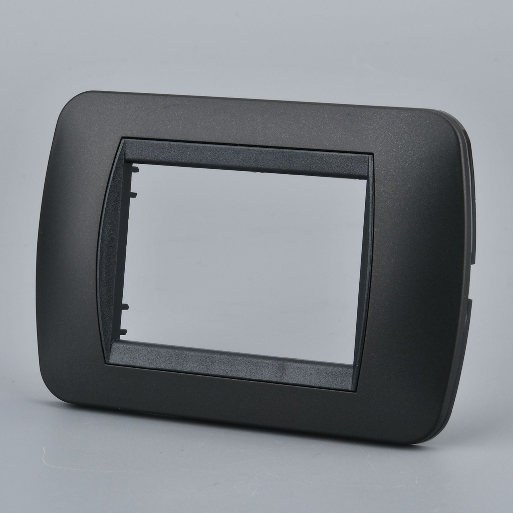 Placca Plastica Ovale MBL 3M Nero Compatibile Bticino Living BLN88302