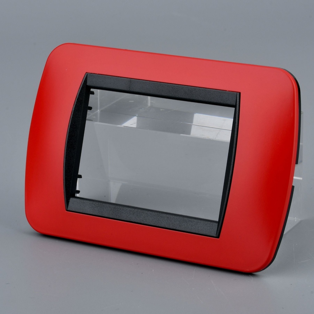 Placca Plastica Ovale MBL 3M Rosso Compatibile Bticino Living