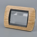 Placca Plastica Ovale MBL 3M Legno Chiaro Compatibile Bticino Living BLN88304