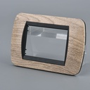 Placca Plastica Ovale MBL 3M Legno Scuro Compatibile Bticino Living BLN88305