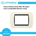Placca Plastica Ovale MBL 3M Sabbia Compatibile Bticino Living BLN88309