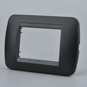 Placca Plastica Ovale MBL 3M Acciaio Scuro Compatibile Bticino Living BLN88307