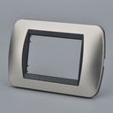 Placca Plastica Ovale MBL 3M Titanio Compatibile Bticino Living BLN88308