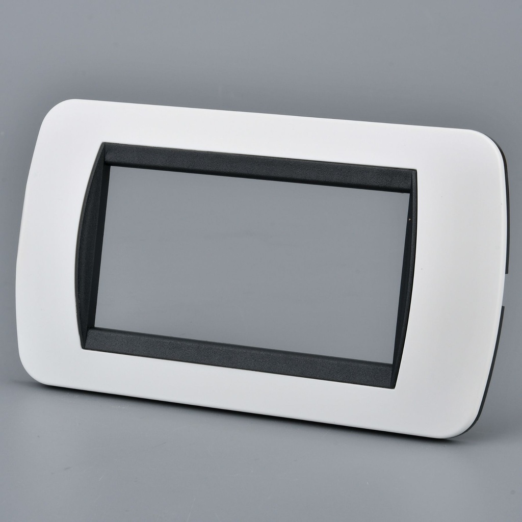 Placca Plastica Ovale MBL 4M Bianco Compatibile Bticino Living BLN88401