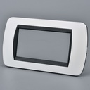 Placca Plastica Ovale MBL 4M Bianco Compatibile Bticino Living BLN88401