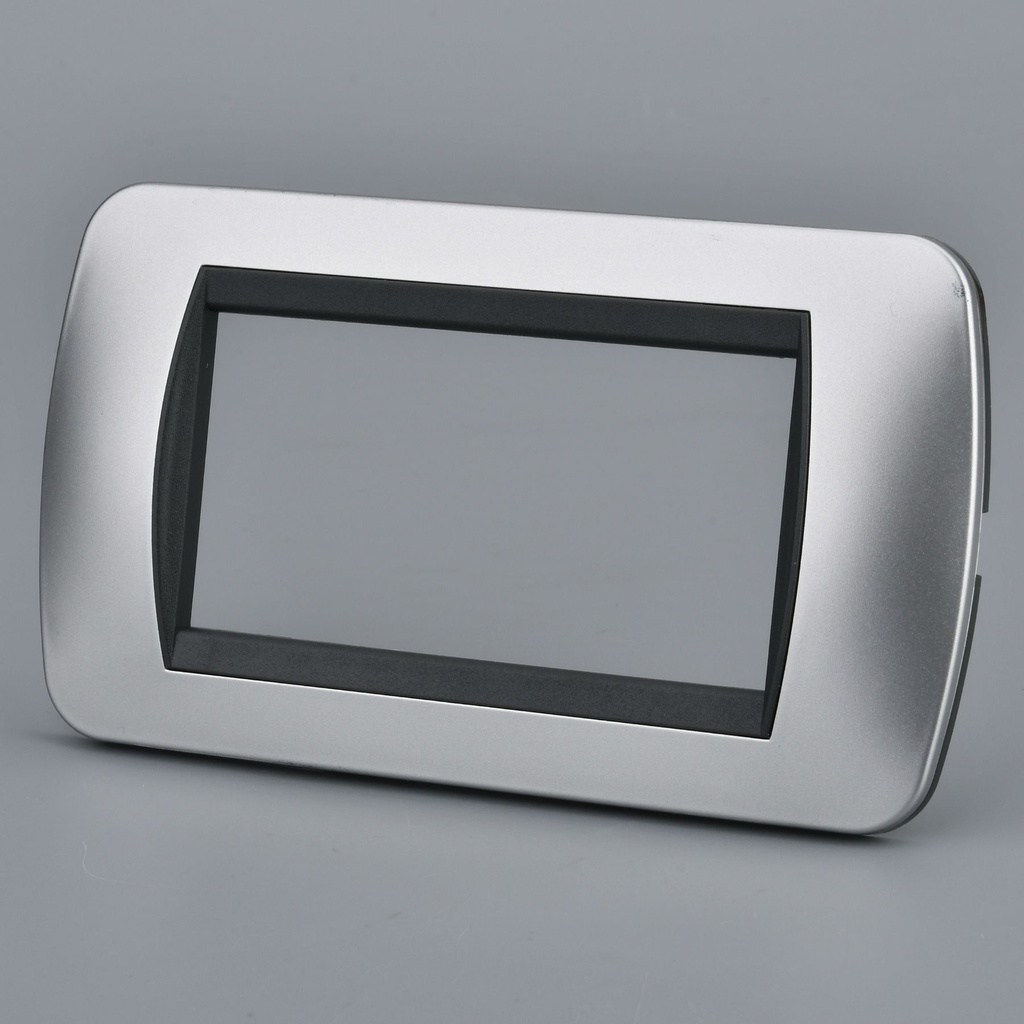 Placca Plastica Ovale MBL 4M Grigio Compatibile Bticino Living BLN88406