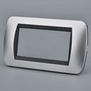 Placca Plastica Ovale MBL 4M Grigio Compatibile Bticino Living BLN88406