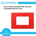 Placca Plastica Quadrata MBL 3M Rosso Compatibile Bticino Living