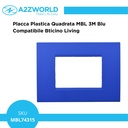 Placca Plastica Quadrata MBL 3M Blu Compatibile Bticino Living