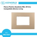 Placca Plastica Quadrata MBL 3M Oro Compatibile Bticino Living BLN89311