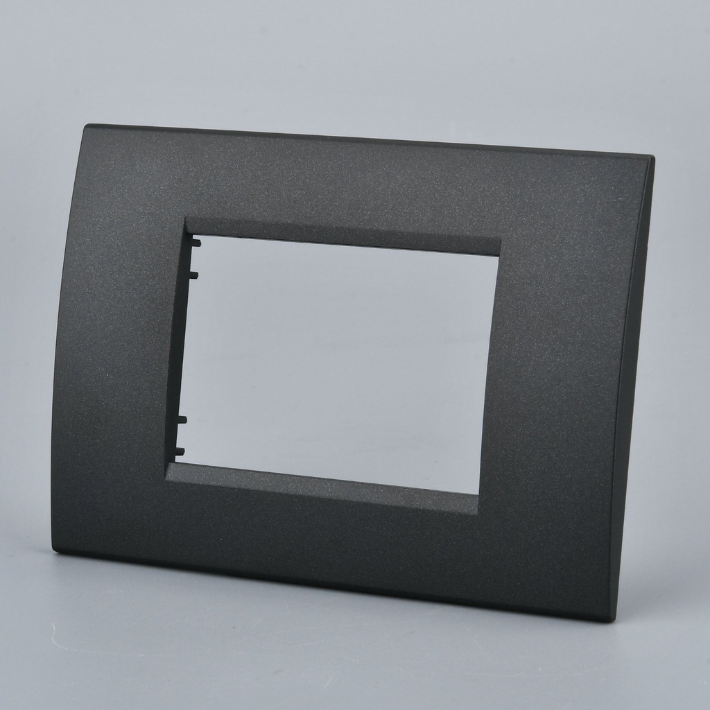 Placca Plastica Quadrata MBL 3M Acciaio Scuro Compatibile Bticino Living BLN89307