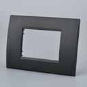 Placca Plastica Quadrata MBL 3M Acciaio Scuro Compatibile Bticino Living BLN89307