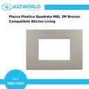 Placca Plastica Quadrata MBL 3M Bronzo Compatibile Bticino Living BLN89310