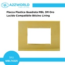 Placca Plastica Quadrata MBL 3M Oro Lucido Compatibile Bticino Living BLN89312