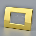 Placca Plastica Quadrata MBL 3M Oro Lucido Compatibile Bticino Living BLN89312