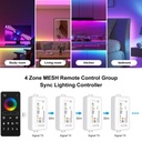 Centralina Controller SPI WS2815 5 In 1 WIFI, RF 2.4G TUYA, Smart Life, Max 15A Tot. (6A/CH) DC5-24V 360W, per Striscia Led Magic Colore Mono Colore, CCT, RGB, RGBW, RGBCCT