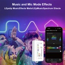 Centralina Controller SPI WS2815 5 In 1 WIFI, RF 2.4G TUYA, Smart Life, Max 15A Tot. (6A/CH) DC5-24V 360W, per Striscia Led Magic Colore Mono Colore, CCT, RGB, RGBW, RGBCCT