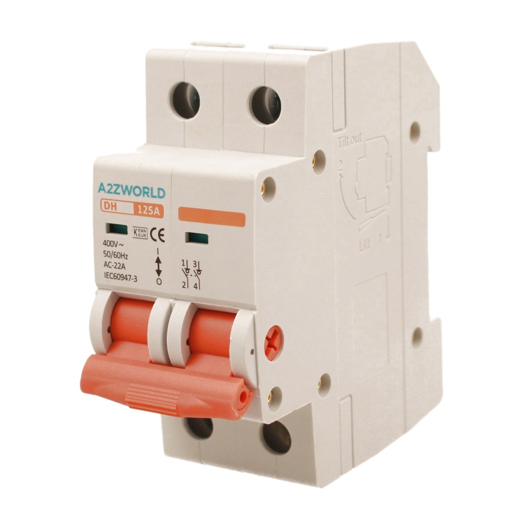 Interruttore Sezionatore Modulare 2P 2M 25A AC 400V IP20 IEC60947-3 DH, Corrente Disponibili 25A 40A 63A 125A