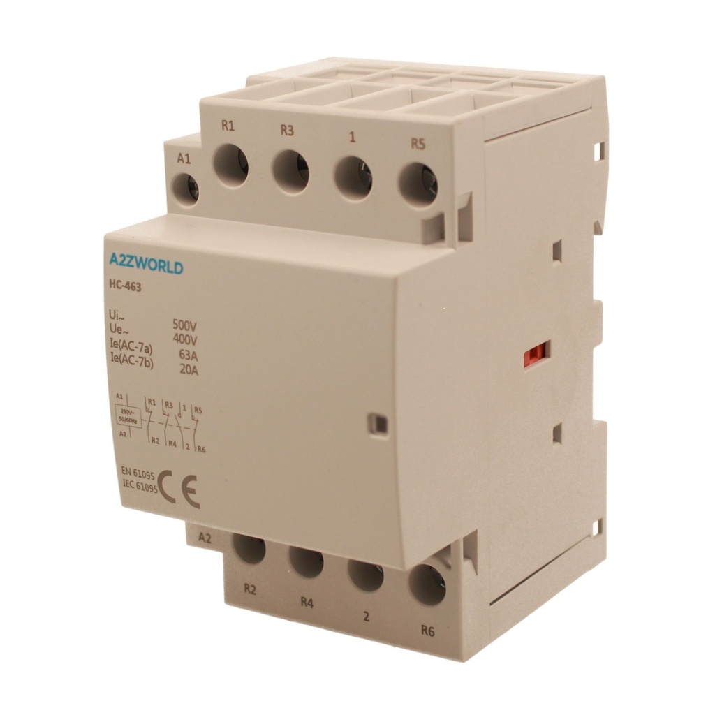 Teleruttore Contattore Modulare AC 4P 3M 63A AC 400V IP20 IEC61095 / IEC60947-4-1 HC-463, Disponibili 1NO+3NC,2NO+2NC,3NO+1NC,4NO