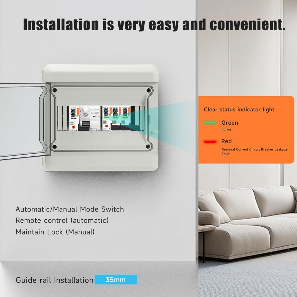 Modulo di Riarmo Automatico, 220V 1 Modulo DIN, 3 Tentativi (10s/60s/300s), Contatti Puliti NO per Comando Remoto