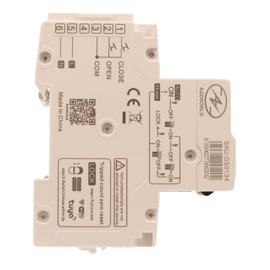 MCB Interruttore Magnetotermico WIFI Con Riarmo Automatico, Curva C 2P 3M 10000A AC 400V PB8H, Disponibili 10A 16A 20A 25A 32A 40A 50A 60A